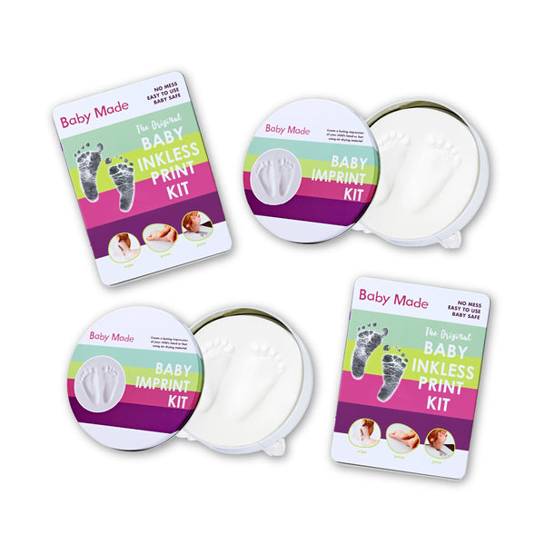 two Baby inkless print kit with two Baby Imprint kits and packaging on a white background