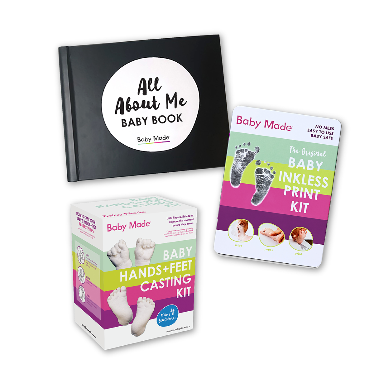 Deluxe Baby Gift Pack Baby Hands & Feet Casting Kit, Inkless Print