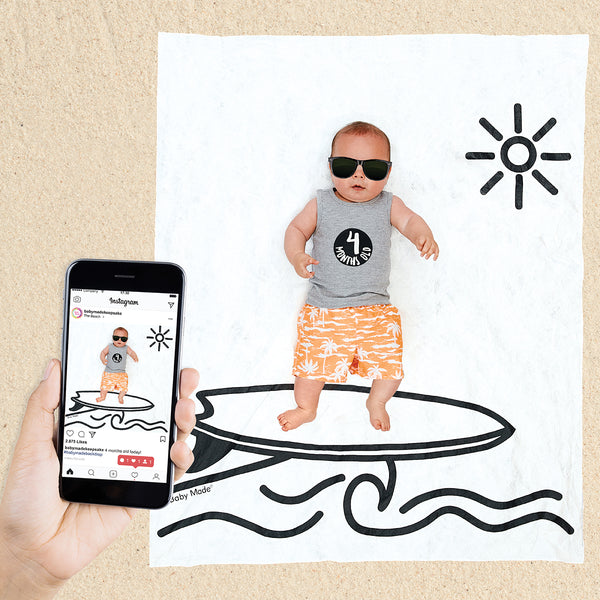 Surfer Backdrop and Monthly Stickers