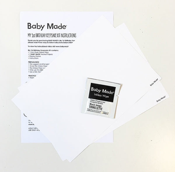 1st Birthday Keepsake Card + Inkless Print Kit